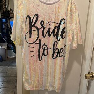 Bride to Be Sequin Dress - White/Iridescent Sequins